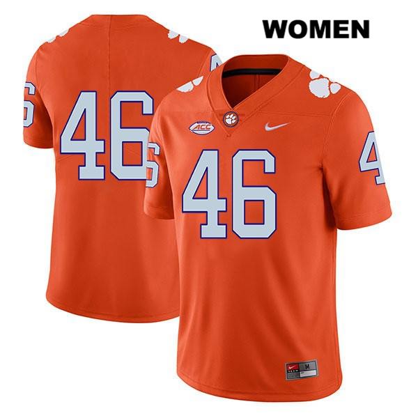 Women's Clemson Tigers #46 John Boyd Stitched Orange Legend Authentic Nike No Name NCAA College Football Jersey CPH8746RQ